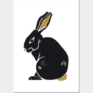 Bunny Love Gift Rabbit Gift Wood Engraving Style Tshirt Posters and Art